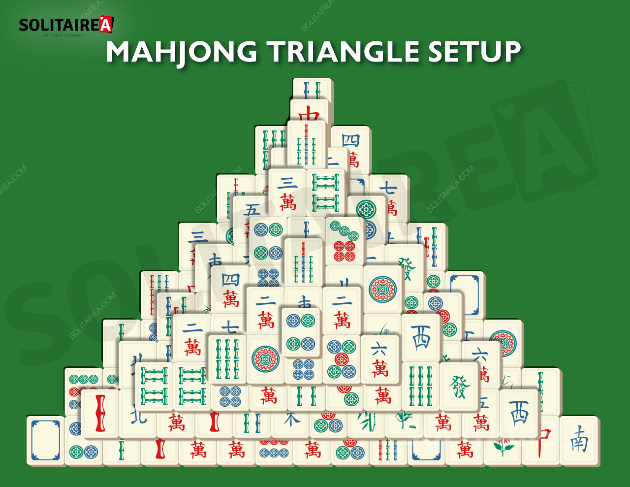 Mahjong Driehoek - De driehoekige layout
